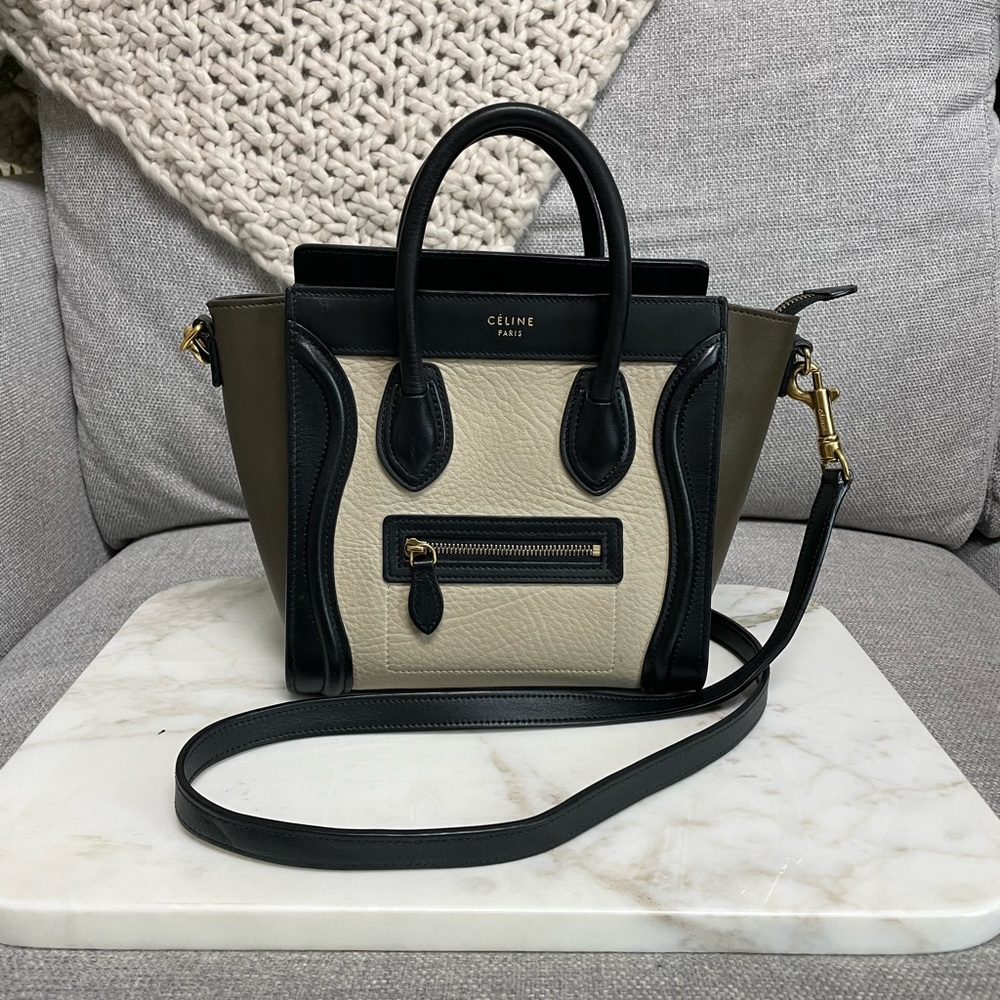 ‼️Authentic Celine Tricolor Nano Luggage Tote‼️